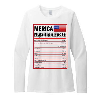 Merica Nutrition Facts Womens CVC Long Sleeve Shirt