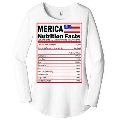 Merica Nutrition Facts Women's Perfect Tri Tunic Long Sleeve Shirt