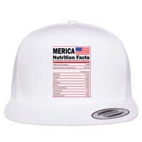 Merica Nutrition Facts Flat Bill Trucker Hat