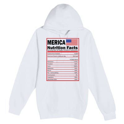 Merica Nutrition Facts Premium Pullover Hoodie