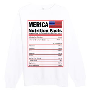 Merica Nutrition Facts Premium Crewneck Sweatshirt