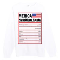 Merica Nutrition Facts Premium Crewneck Sweatshirt