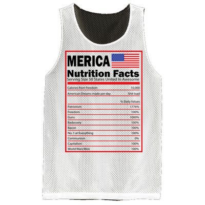 Merica Nutrition Facts Mesh Reversible Basketball Jersey Tank