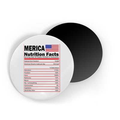 Merica Nutrition Facts Magnet