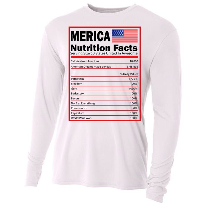 Merica Nutrition Facts Cooling Performance Long Sleeve Crew