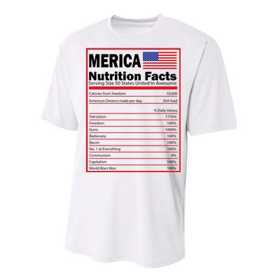 Merica Nutrition Facts Performance Sprint T-Shirt