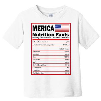 Merica Nutrition Facts Toddler T-Shirt