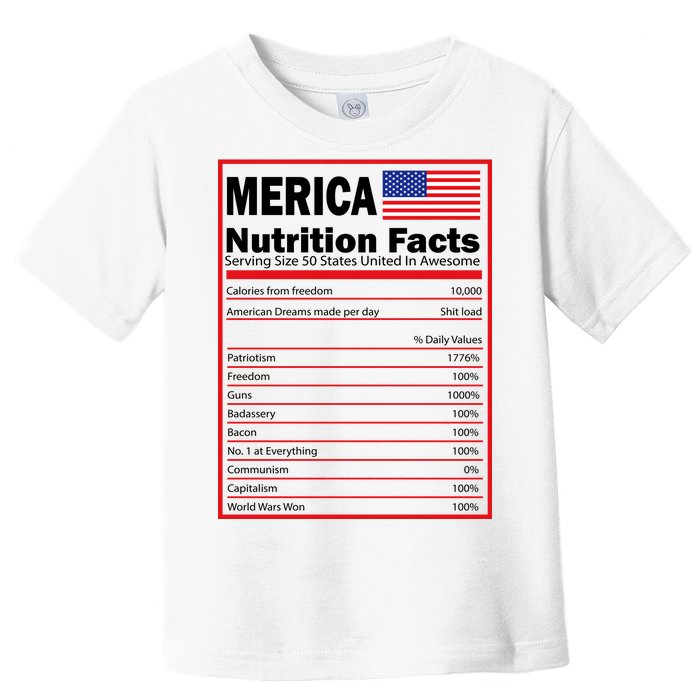 Merica Nutrition Facts Toddler T-Shirt