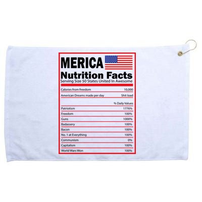 Merica Nutrition Facts Grommeted Golf Towel