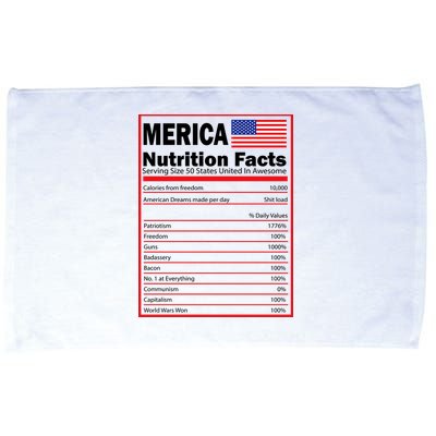 Merica Nutrition Facts Microfiber Hand Towel