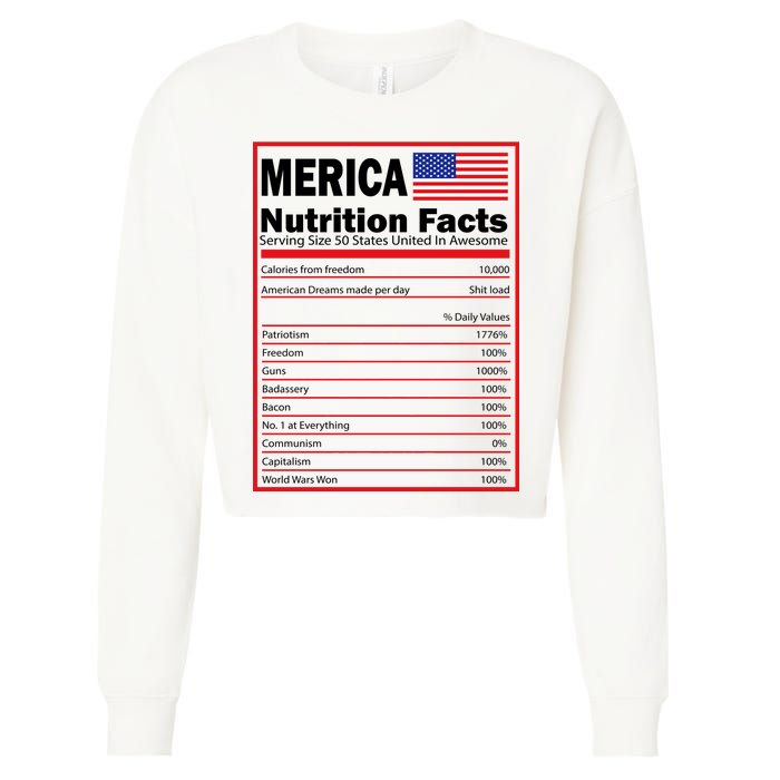 Merica Nutrition Facts Cropped Pullover Crew