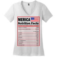 Merica Nutrition Facts Women's V-Neck T-Shirt