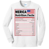 Merica Nutrition Facts Kids Long Sleeve Shirt