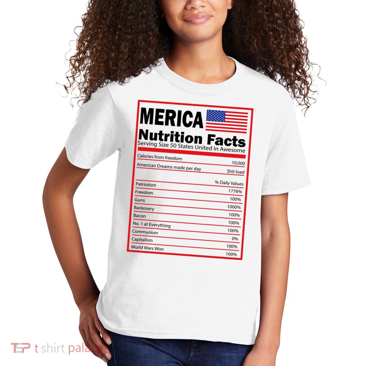 Merica Nutrition Facts Kids T-Shirt