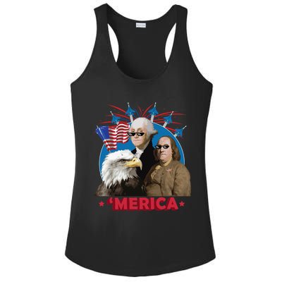 Merica Patriotic Party Ladies PosiCharge Competitor Racerback Tank