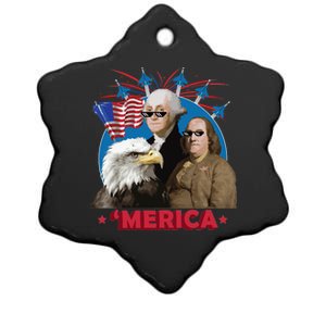 Merica Patriotic Party Ceramic Star Ornament