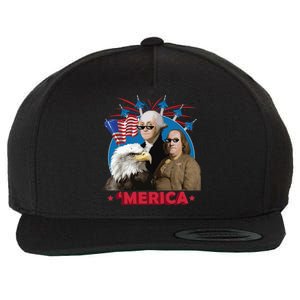 Merica Patriotic Party Wool Snapback Cap