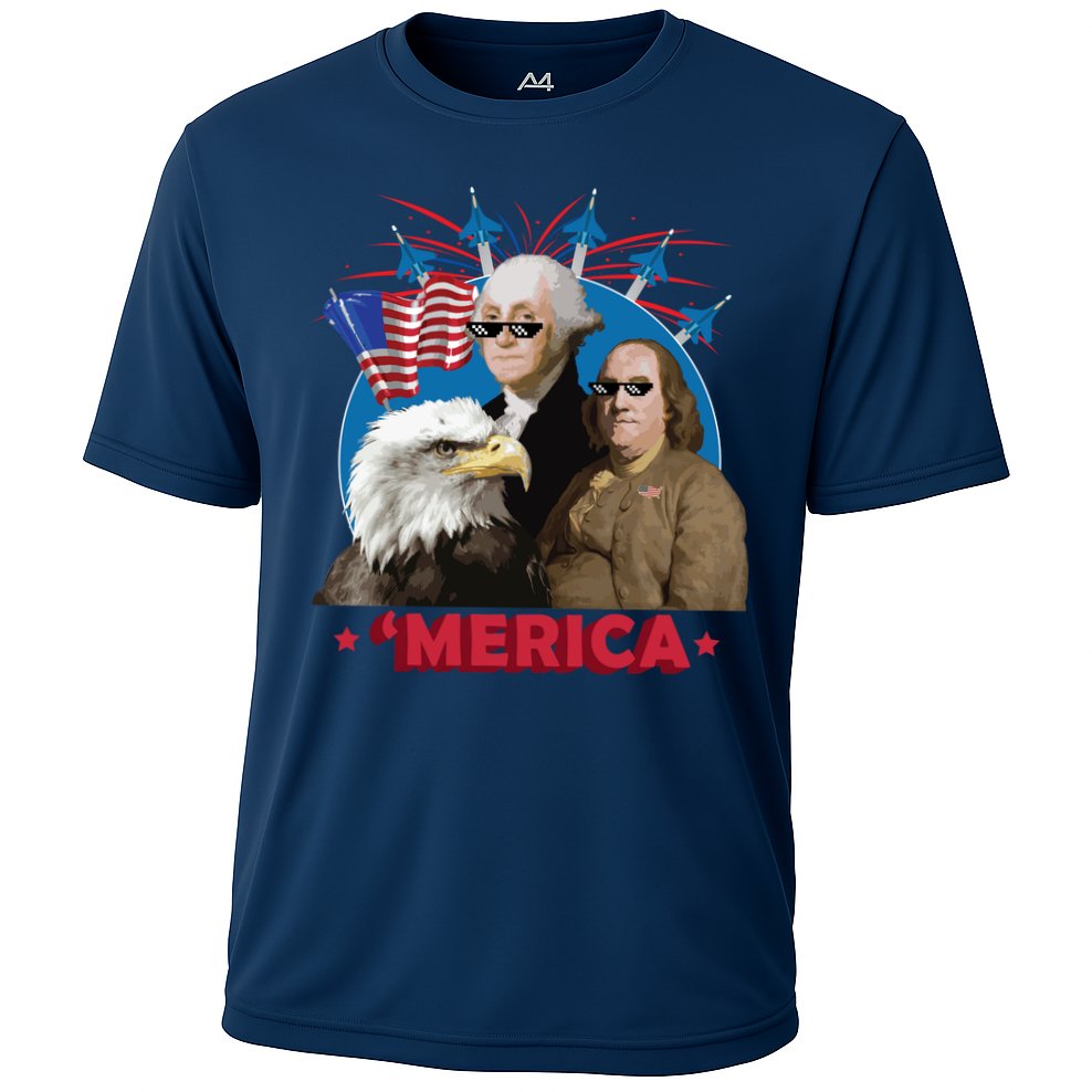 Merica Patriotic Party Cooling Performance Crew T-Shirt