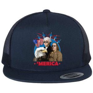 Merica Patriotic Party Flat Bill Trucker Hat