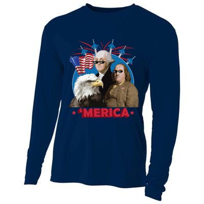 Merica Patriotic Party Cooling Performance Long Sleeve Crew