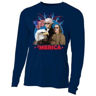 Merica Patriotic Party Cooling Performance Long Sleeve Crew