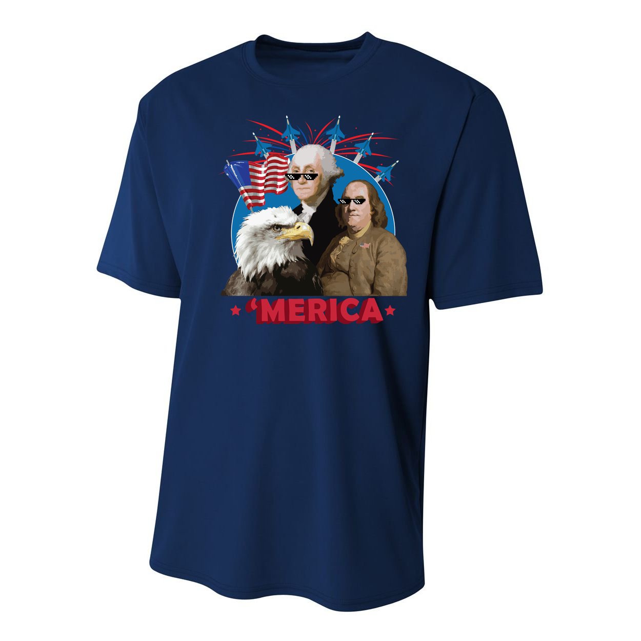 Merica Patriotic Party Youth Performance Sprint T-Shirt