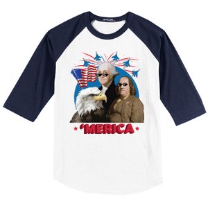 Merica Patriotic Party Baseball Sleeve Shirt