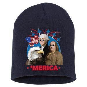 Merica Patriotic Party Short Acrylic Beanie