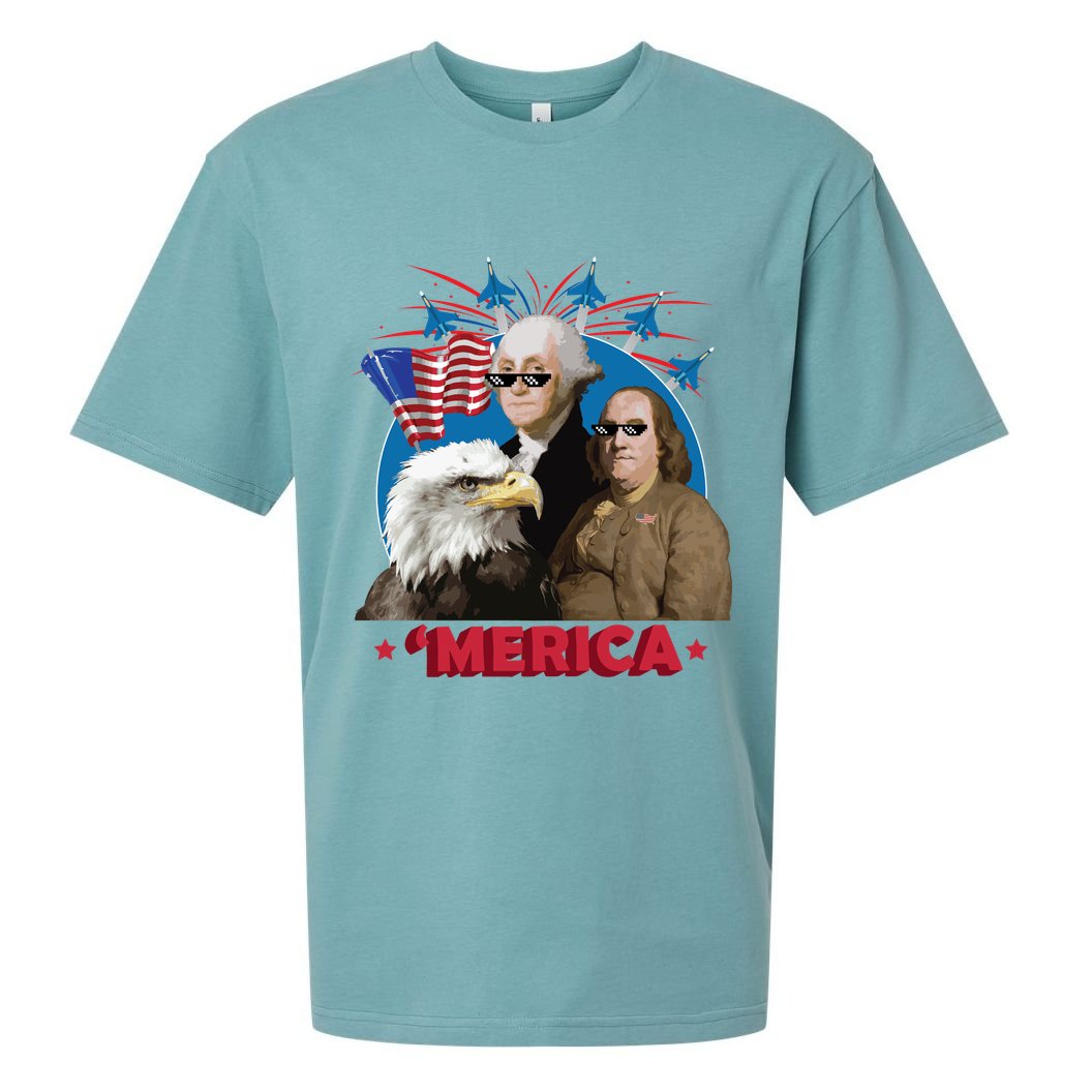 Merica Patriotic Party Sueded Cloud Jersey T-Shirt