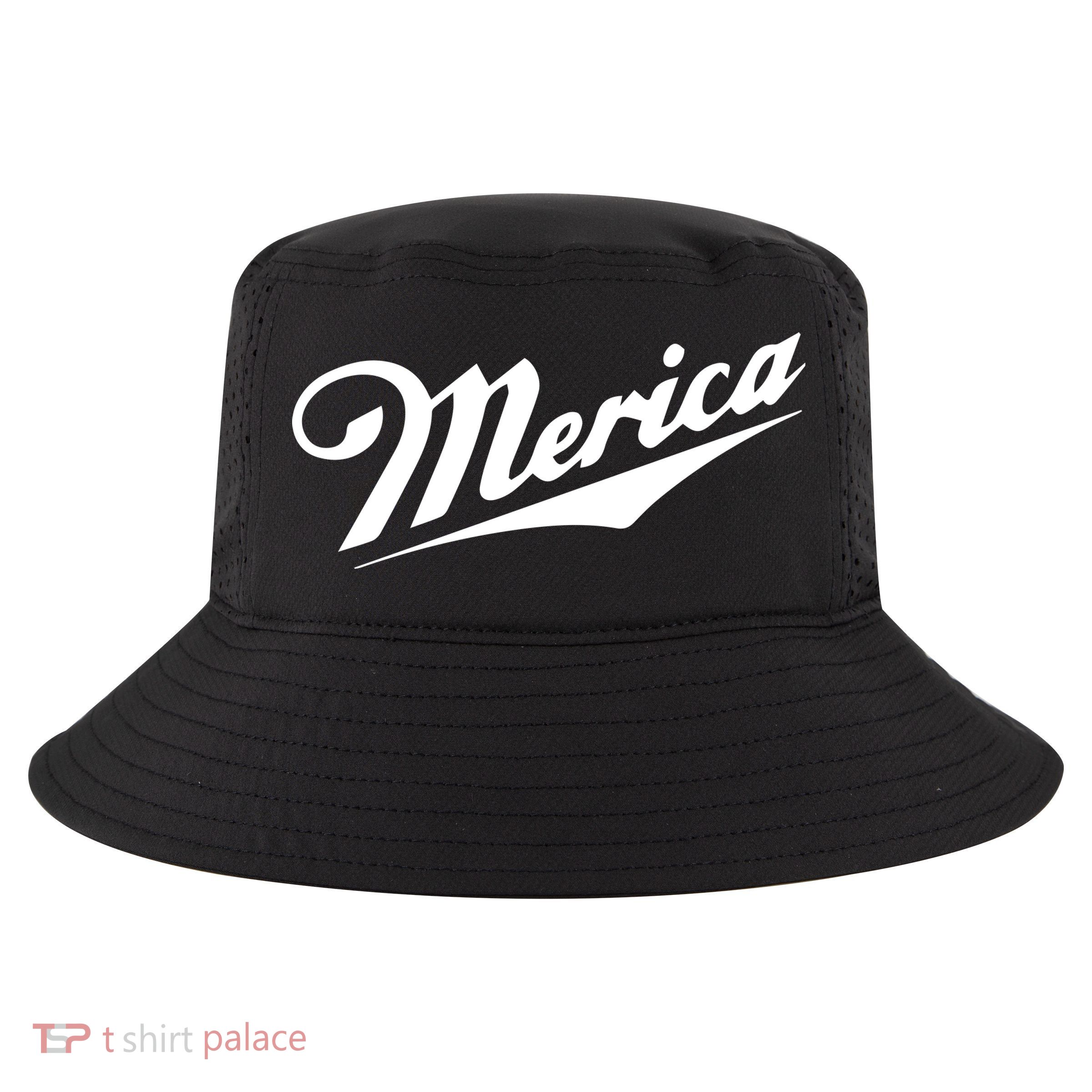 Merica Simple Logo Cool Comfort Performance Bucket Hat