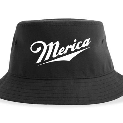 Merica Simple Logo Sustainable Bucket Hat