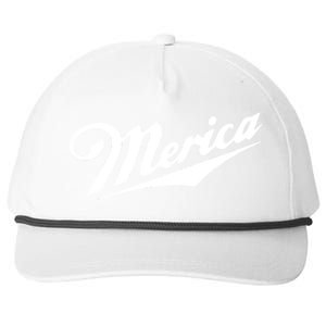 Merica Simple Logo Snapback Five-Panel Rope Hat