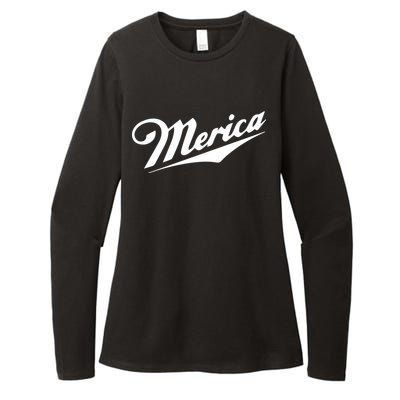 Merica Simple Logo Womens CVC Long Sleeve Shirt