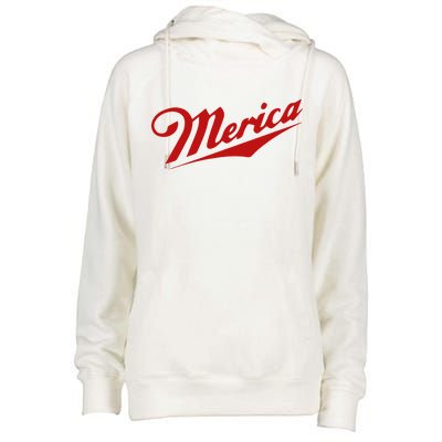 Merica Simple Logo Womens Funnel Neck Pullover Hood