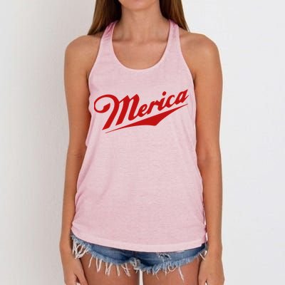 Merica Simple Logo Women's Knotted Racerback Tank