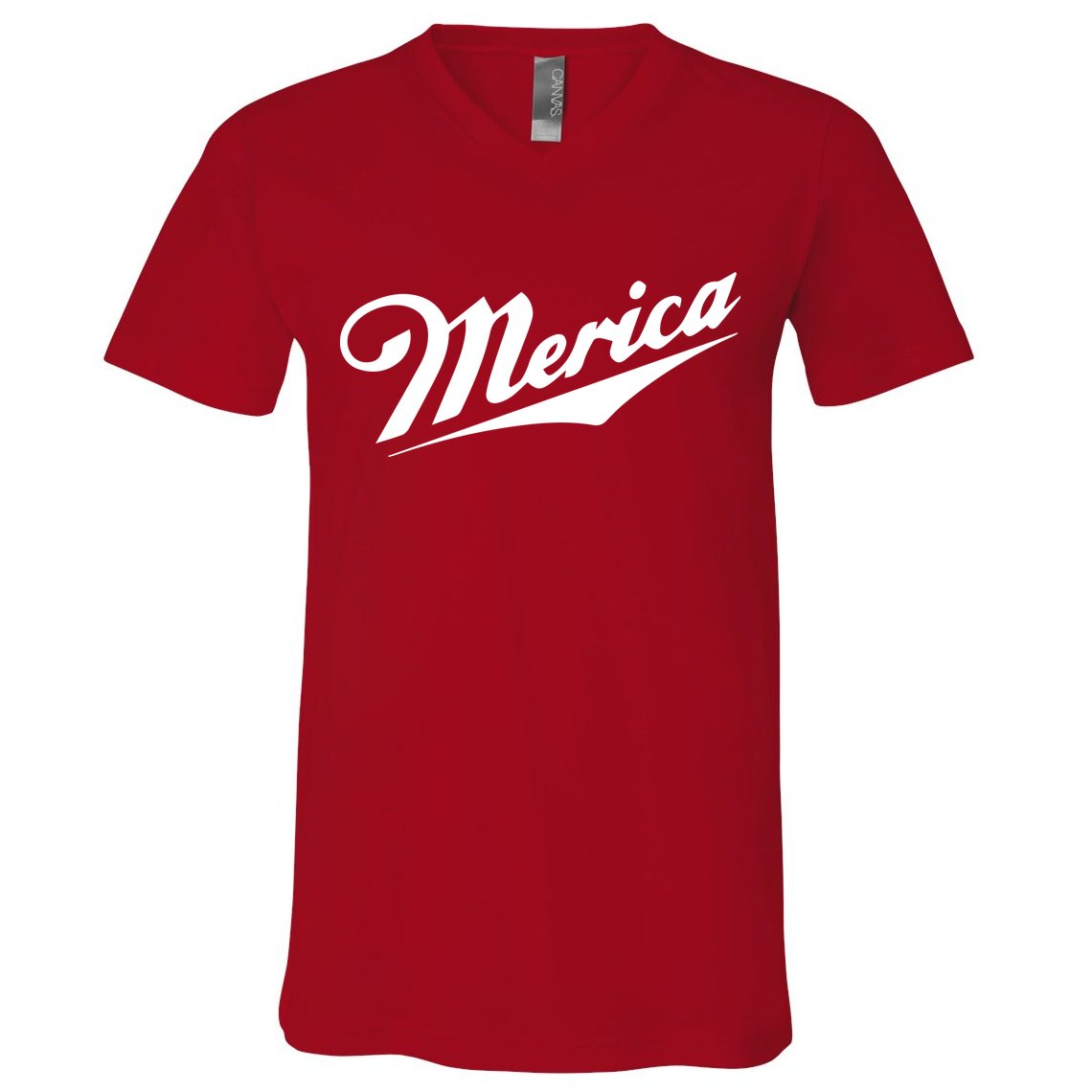Merica Simple Logo V-Neck T-Shirt