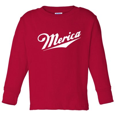Merica Simple Logo Toddler Long Sleeve Shirt
