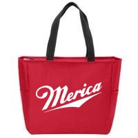 Merica Simple Logo Zip Tote Bag