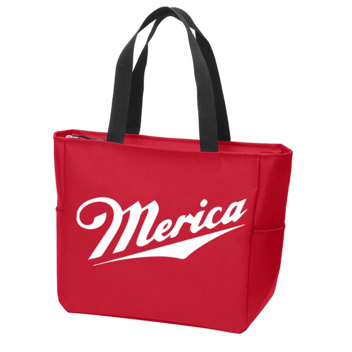 Merica Simple Logo Zip Tote Bag