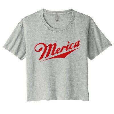 Merica Simple Logo Women's Crop Top Tee