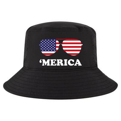 Merica Sun Glasses Shades USA Flag Cool Comfort Performance Bucket Hat