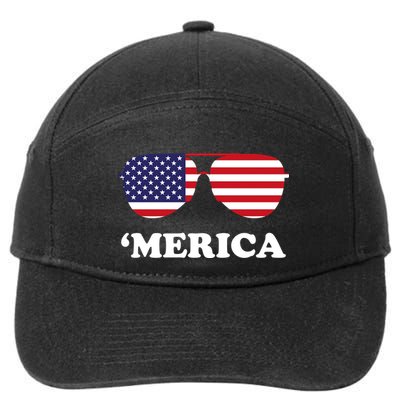 Merica Sun Glasses Shades USA Flag 7-Panel Snapback Hat