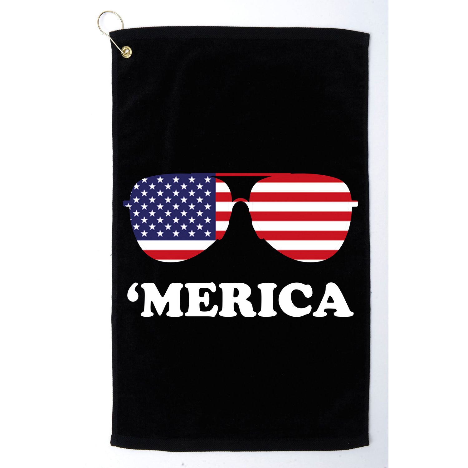 Merica Sun Glasses Shades USA Flag Golf Towel