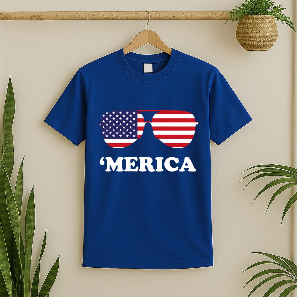 Merica Sun Glasses Shades USA Flag T-Shirt