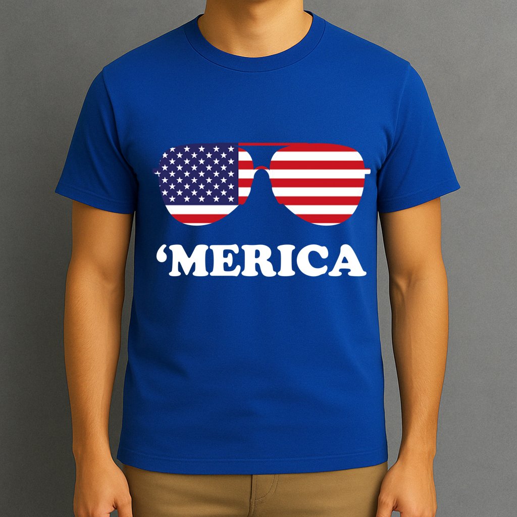 Merica Sun Glasses Shades USA Flag T-Shirt