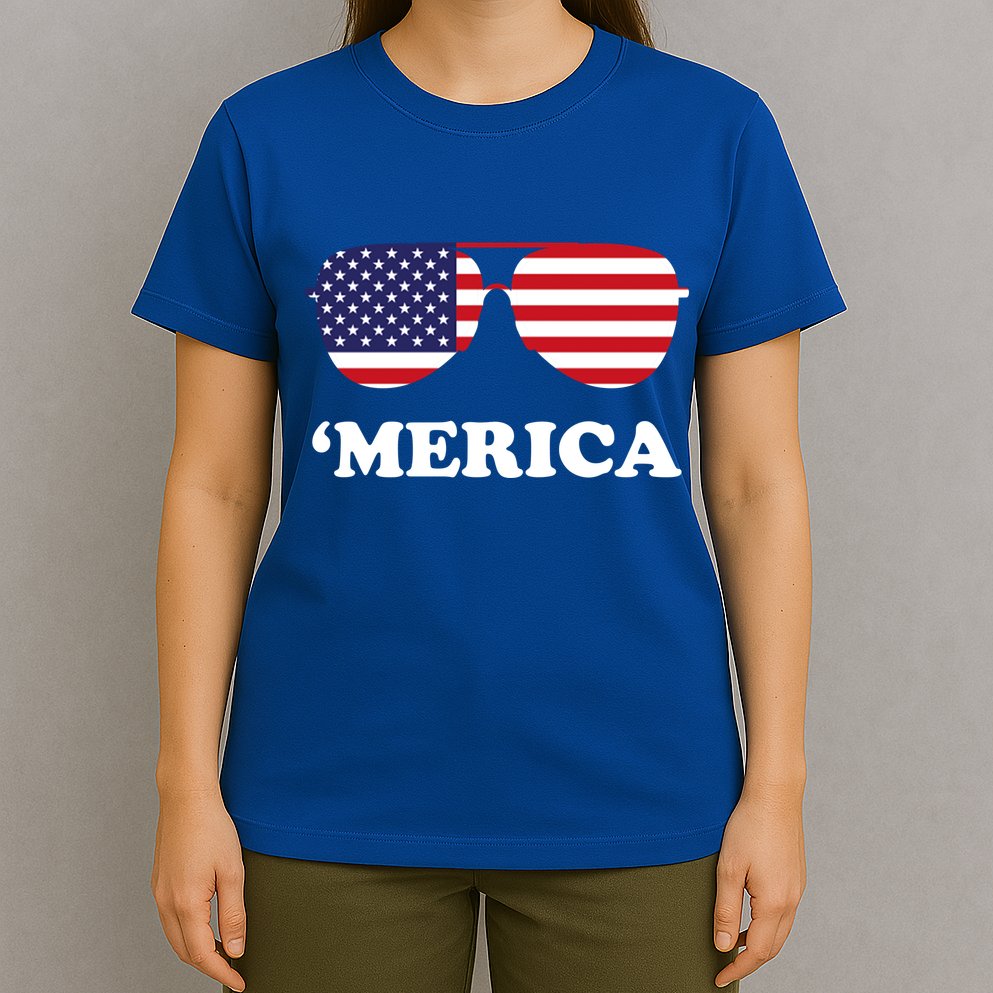 Merica Sun Glasses Shades USA Flag T-Shirt