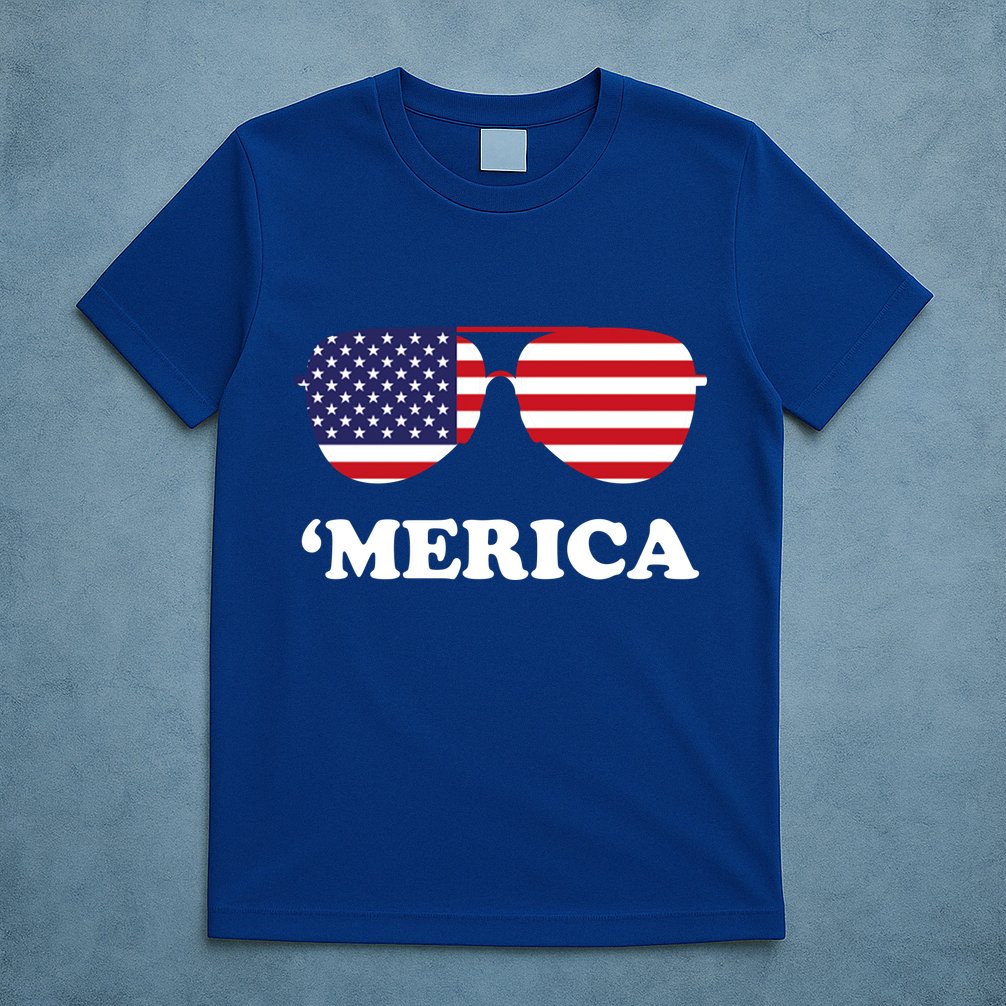 Merica Sun Glasses Shades USA Flag T-Shirt