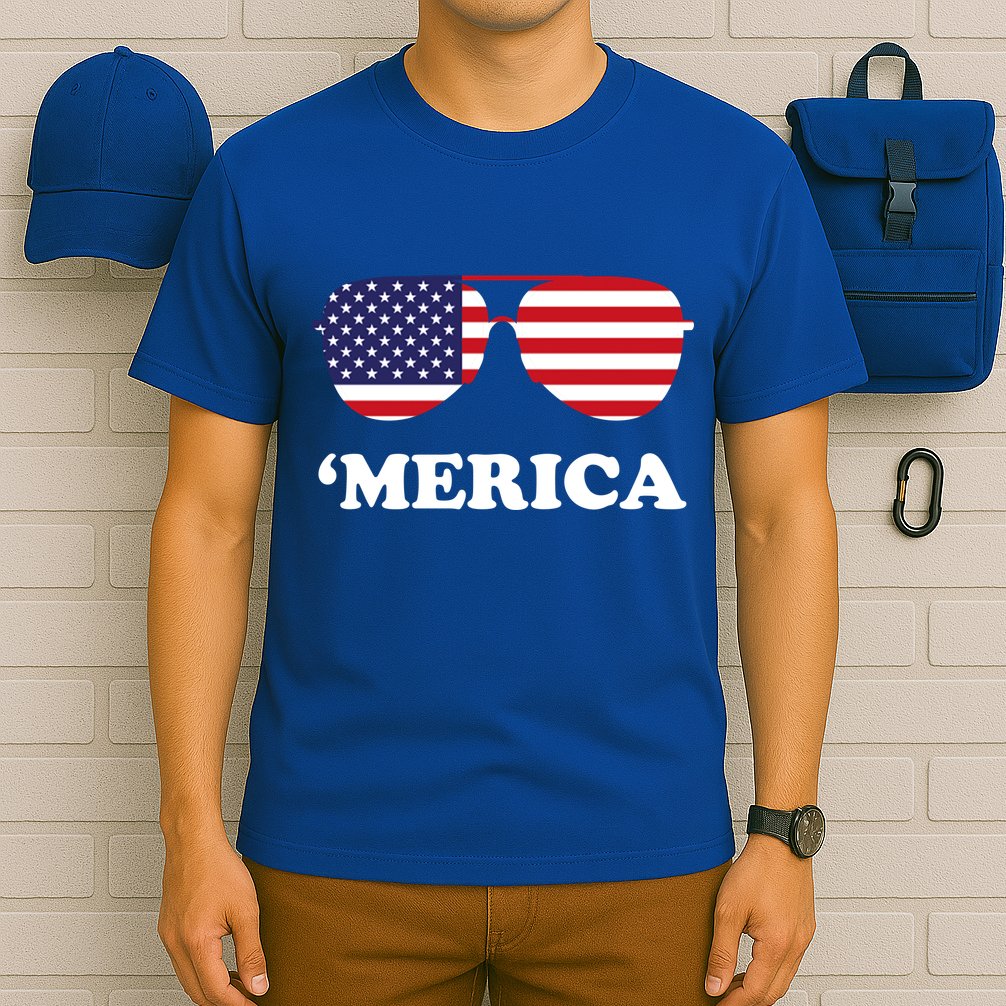Merica Sun Glasses Shades USA Flag T-Shirt