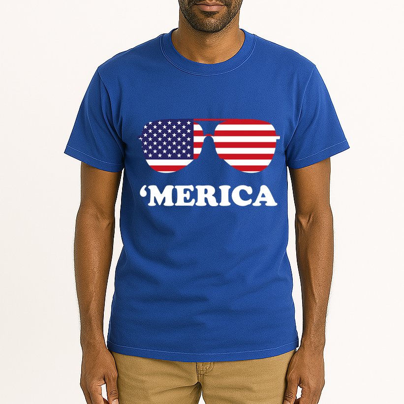 Merica Sun Glasses Shades USA Flag Tall T-Shirt