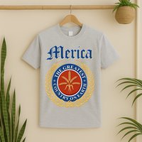 Merica The Greatest Country On Earth Beer Label  T-Shirt